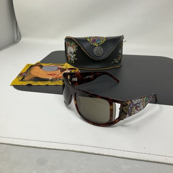 Ed Hardy Snakes And Horses Sunglasses  EHS046 with Original Case Excellent main image 15